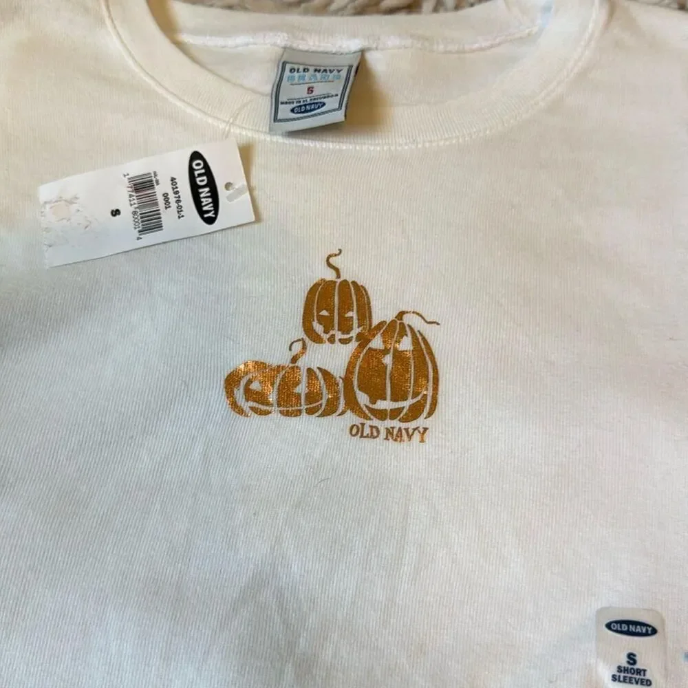 Old Navy White and Orange T-shirt